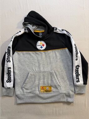 Pittsburgh Steelers Hoodie Youth XL Black Gray NFL Team Apparel Pullover Logo
